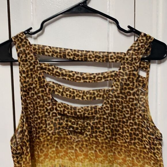 Material Girl Animal Print Cropped Tank Blouse L - Picture 5 of 8